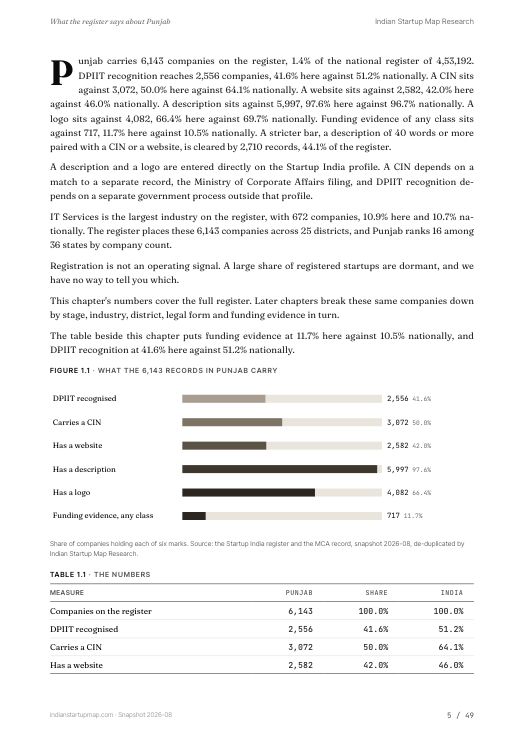 A data page from the Punjab report