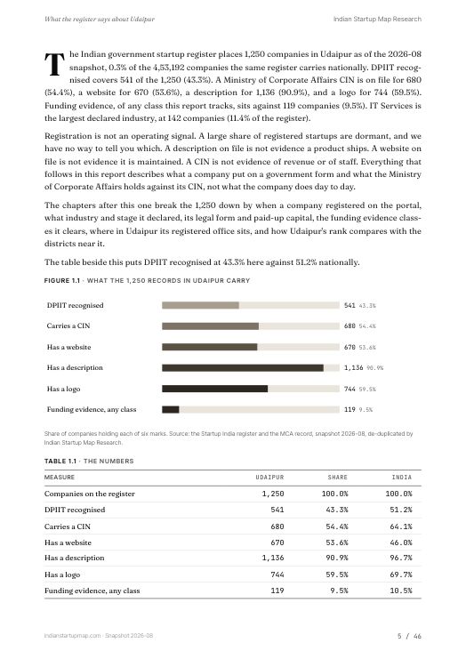 A data page from the Udaipur report